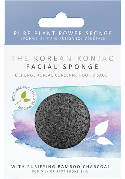 Konjac Facial Puff Sponge with Bamboo Charcoal